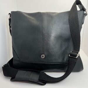Cole Haan Black Leather Crossbody Messenger Bag